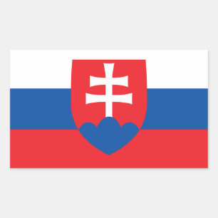 Adesivo Retangular Bandeira e Casaco de armas eslovacas, Bandeira da