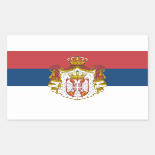 Adesivo Retangular Bandeira e Casaco de armas sérvias, Bandeira da Sé