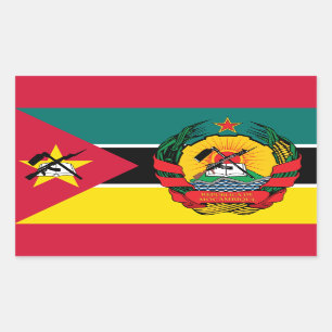 Adesivo Retangular Bandeira e emblema moçambicano, Bandeira de Moça