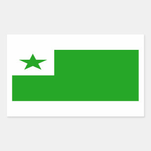 Adesivo Retangular bandeira esperanto