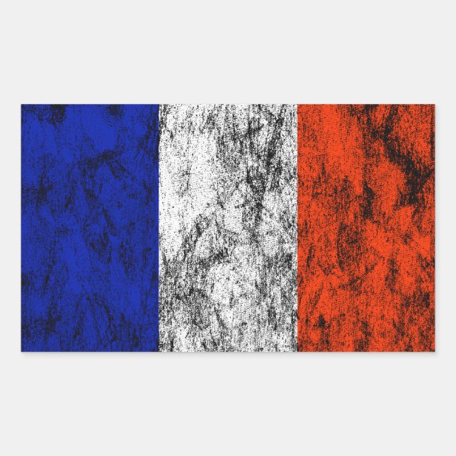Adesivo Retangular bandeira frança (Frente)