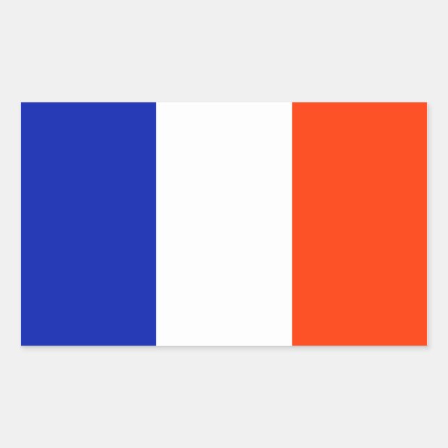Adesivo Retangular bandeira frança (Frente)