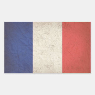 Adesivo Retangular Bandeira francesa afligida