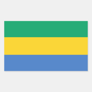 Adesivo Retangular Bandeira Gabão Patriótica
