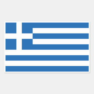 Adesivo Retangular Bandeira grega, pavilhão da Grécia