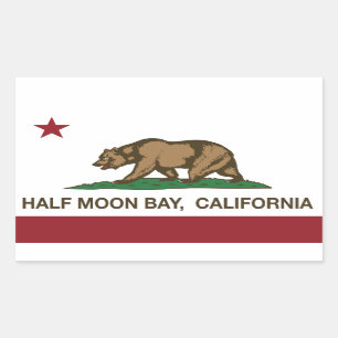 Adesivo Retangular Bandeira Half Moon Bay da república de Califórni