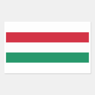 Adesivo Retangular Bandeira HU de Hungria