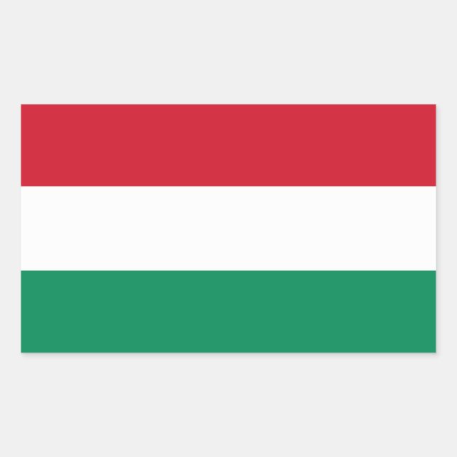 Adesivo Retangular Bandeira Hungria HU (Frente)