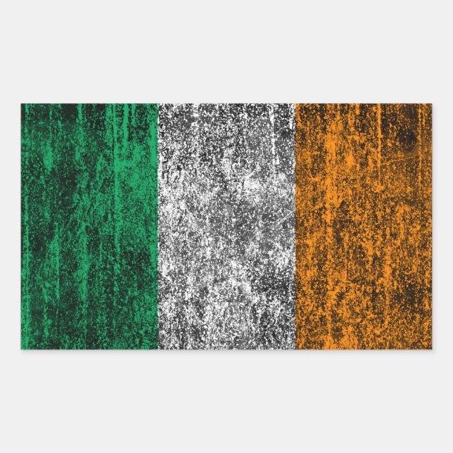 Adesivo Retangular bandeira irlandesa (Frente)