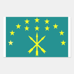 Adesivo Retangular Bandeira israelita Circassiana