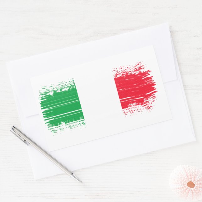 Adesivo Retangular Bandeira italiana (Envelope)