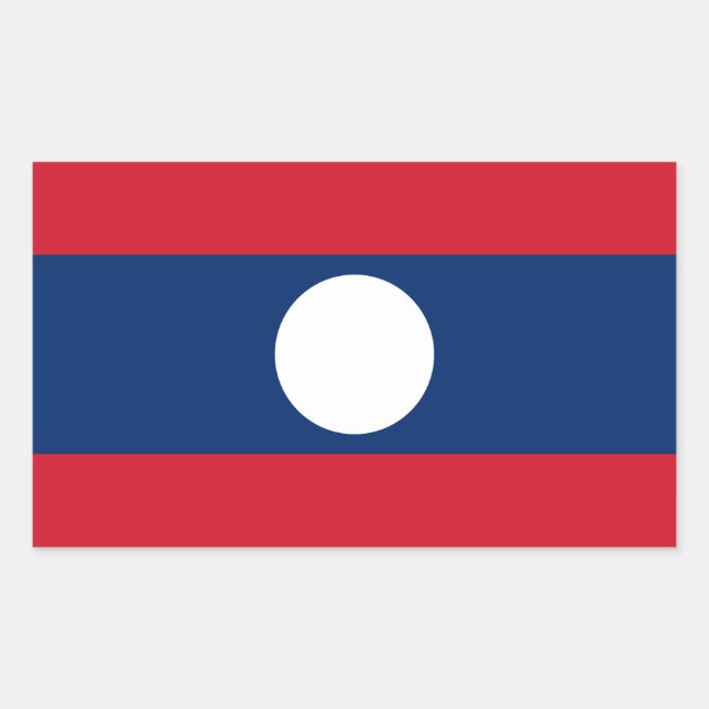 Adesivo Retangular Bandeira Laos (Frente)