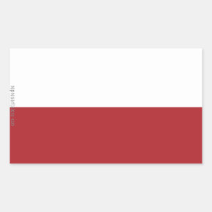 Adesivo Retangular Bandeira lisa do Polônia