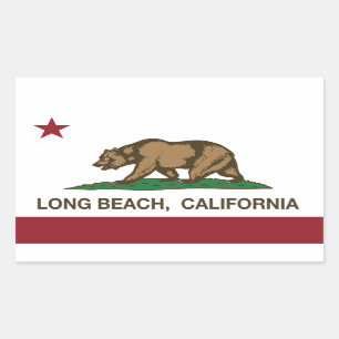 Adesivo Retangular bandeira Long Beach de Califórnia