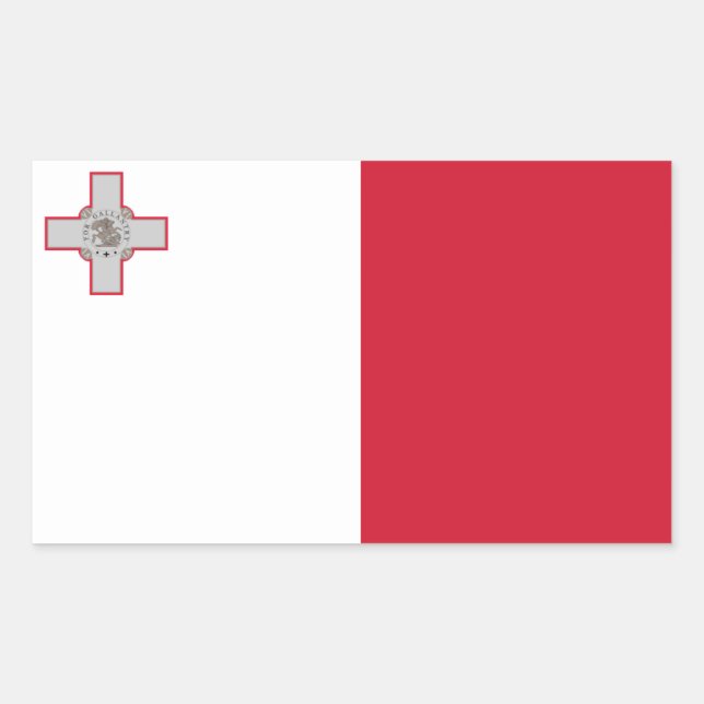 Adesivo Retangular Bandeira maltesa, Bandeira de Malta (Frente)