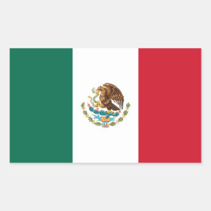 Adesivo Retangular Bandeira mexicana