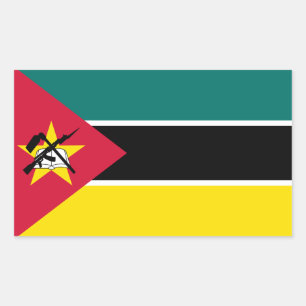 Adesivo Retangular Bandeira moçambicana, bandeira de Moçambique