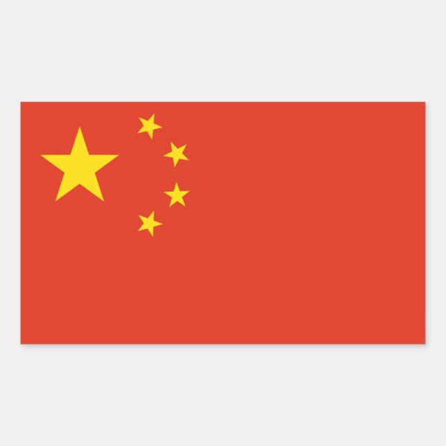 Adesivo Retangular Bandeira Nacional da China (Frente)