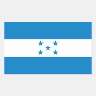 Adesivo Retangular Bandeira nacional de QUATRO Honduras