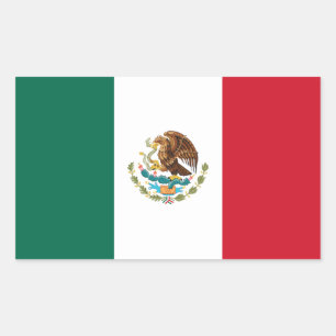 Adesivo Retangular Bandeira Nacional do México QUATRO