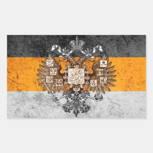 Adesivo Retangular Bandeira nacionalista de Rússia do Grunge