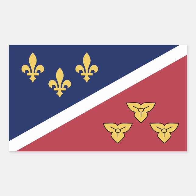 Adesivo Retangular Bandeira (não oficial) de Metairie, Louisiana (Frente)