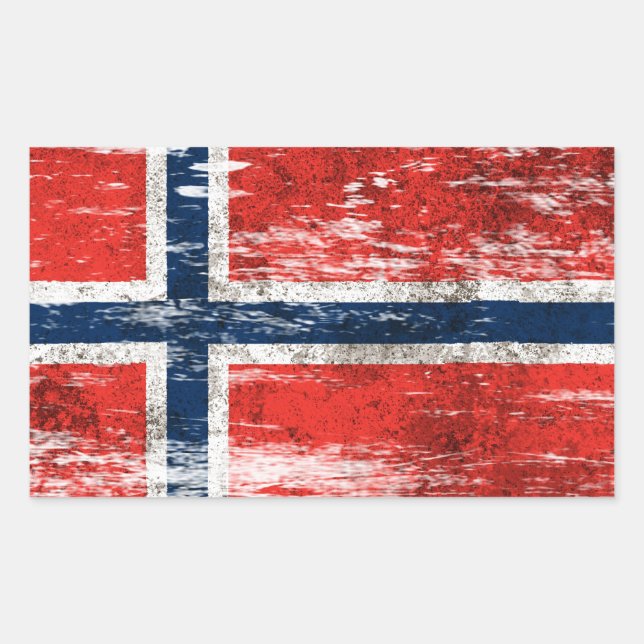 Adesivo Retangular Bandeira Norueguesa Vestida e embalada (Frente)