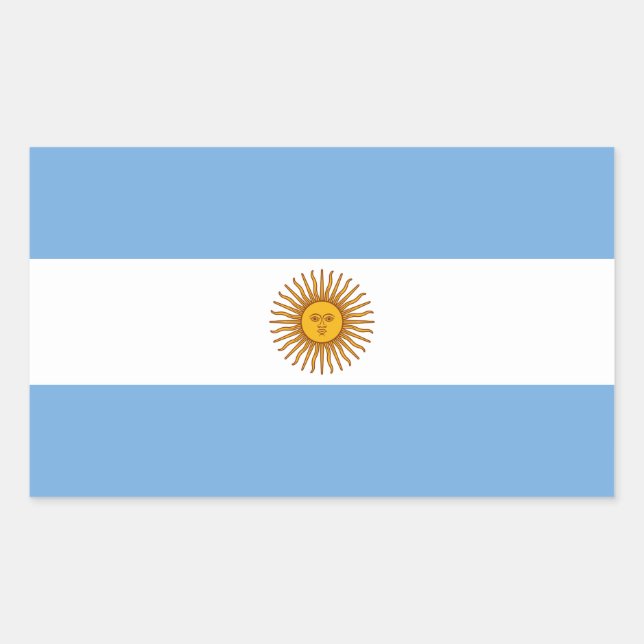 Adesivo Retangular Bandeira Patriótica Argentina (Frente)