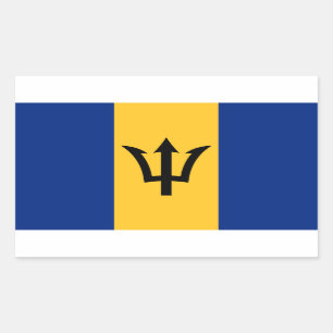 Adesivo Retangular Bandeira Patriótica Barbados