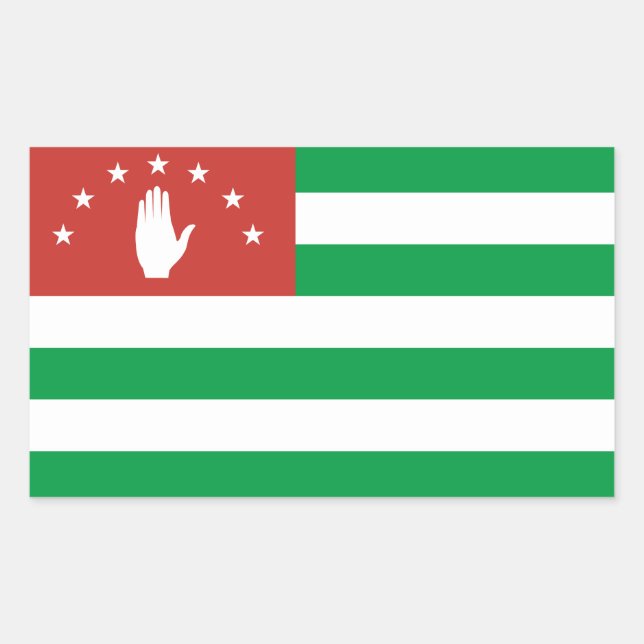 Adesivo Retangular Bandeira Patriótica da Abkhazia (Frente)