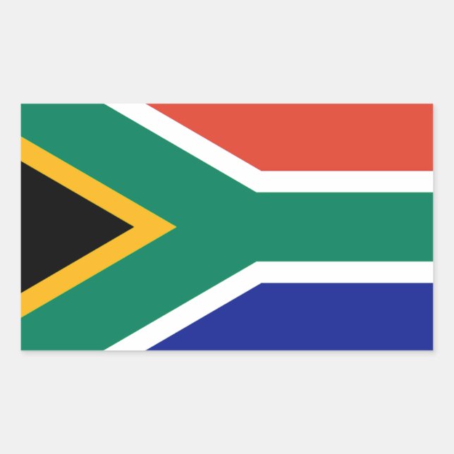 Adesivo Retangular Bandeira Patriótica da África do Sul Bokke (Frente)
