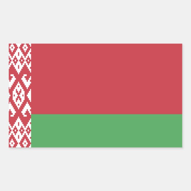 Adesivo Retangular Bandeira Patriótica da Bielorrússia (Frente)