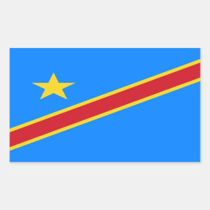 Adesivo Retangular Bandeira patriótica da república de Congo
