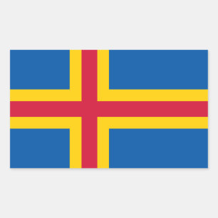 Adesivo Retangular Bandeira Patriótica das Ilhas Åland