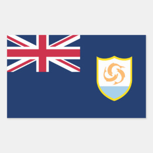 Adesivo Retangular Bandeira Patriótica de Anguilla
