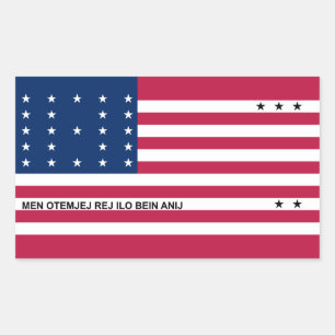 Adesivo Retangular Bandeira Patriótica do Atol Bikini