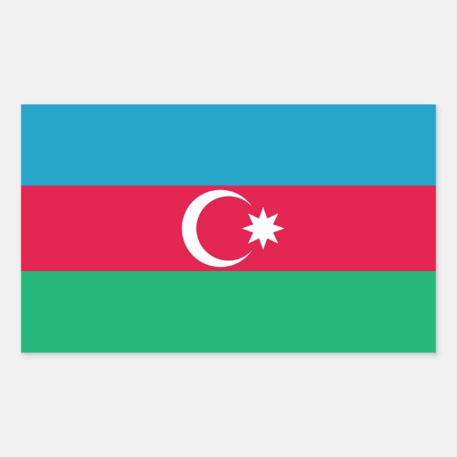 Adesivo Retangular Bandeira Patriótica do Azerbaijão (Frente)