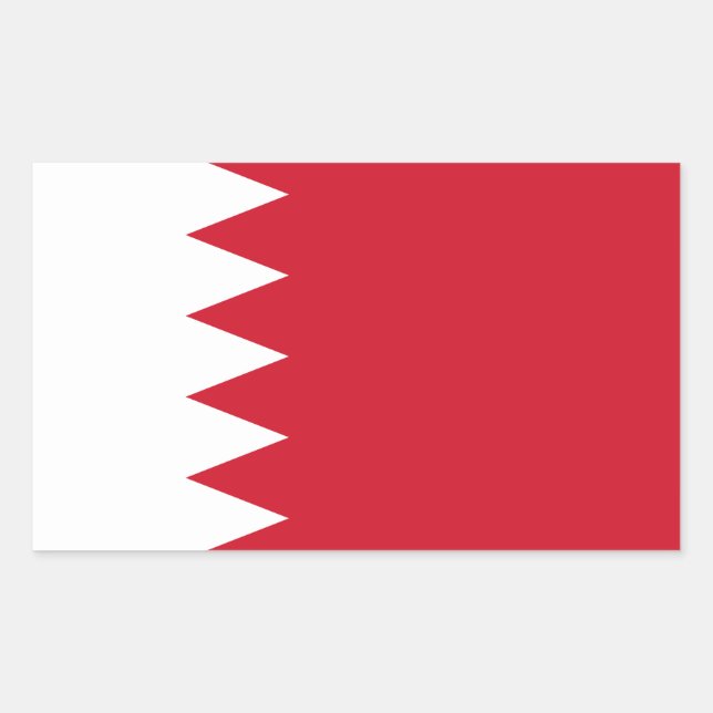 Adesivo Retangular Bandeira Patriótica do Bahrein (Frente)