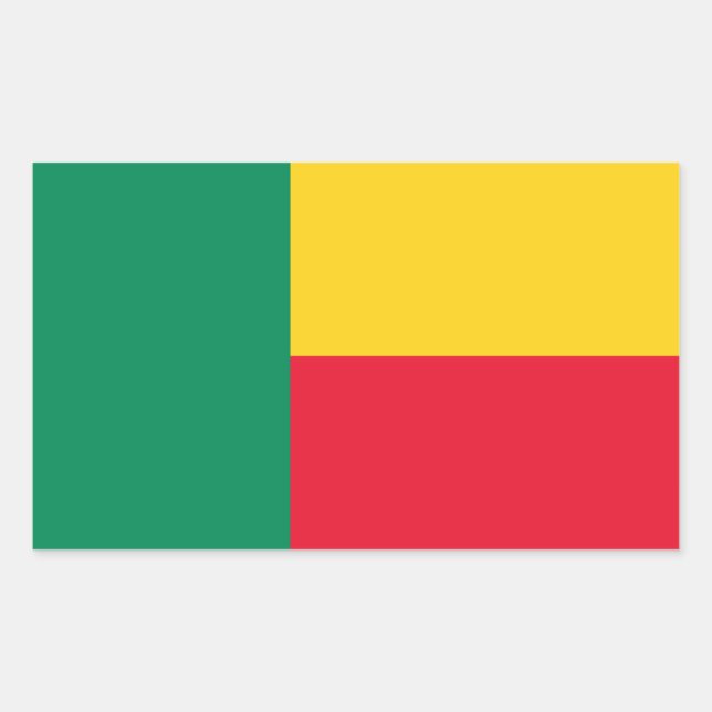 Adesivo Retangular Bandeira Patriótica do Benim (Frente)