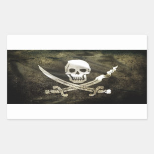 Adesivo Retangular Bandeira pirata