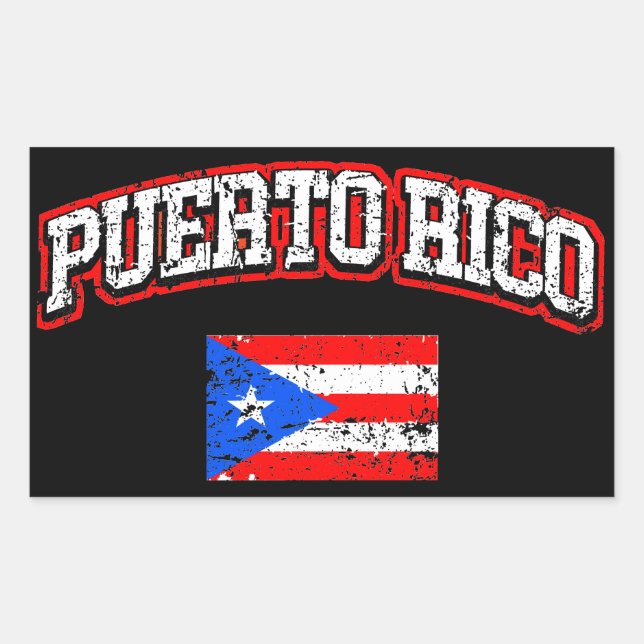 Adesivo Retangular Bandeira Porto Rico (Frente)