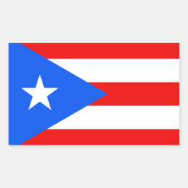 Adesivo Retangular Bandeira Porto Rico