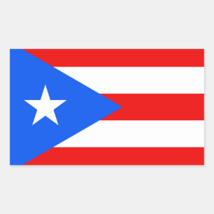 Adesivo Retangular Bandeira Porto Rico