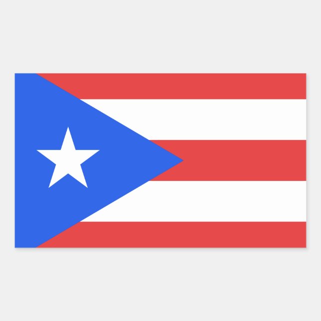 Adesivo Retangular Bandeira Porto Rico (Frente)