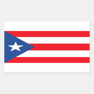 Adesivo Retangular Bandeira Porto Rico