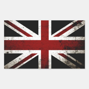 Adesivo Retangular Bandeira preta 3 de Inglaterra do Grunge
