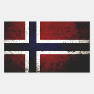 Adesivo Retangular Bandeira preta de Noruega do Grunge