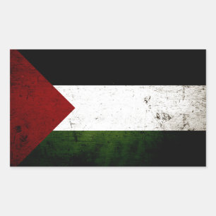 Adesivo Retangular Bandeira preta de Palestina do Grunge