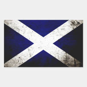 Adesivo Retangular Bandeira preta de Scotland do Grunge