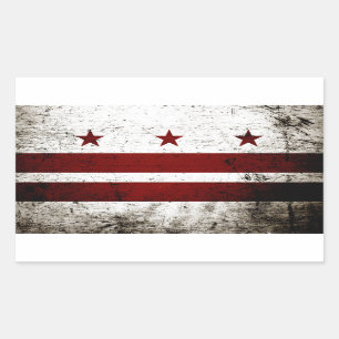 Adesivo Retangular Bandeira preta do Washington DC do Grunge